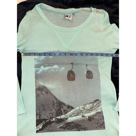 NWOT REBEL YELL THERMAL WAFFLE RETRO SKI GRAPHIC TEE TUNIC MINIDRESS - Picture 8 of 11